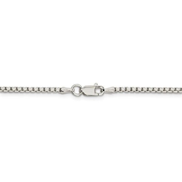 2mm Sterling Silver D/C Solid Round Box Chain Necklace, 20 Inch - Picture 4 of 8